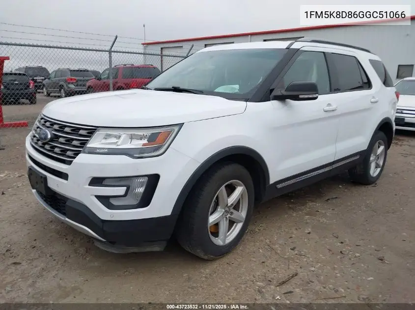 1FM5K8D86GGC51066 2016 Ford Explorer Xlt