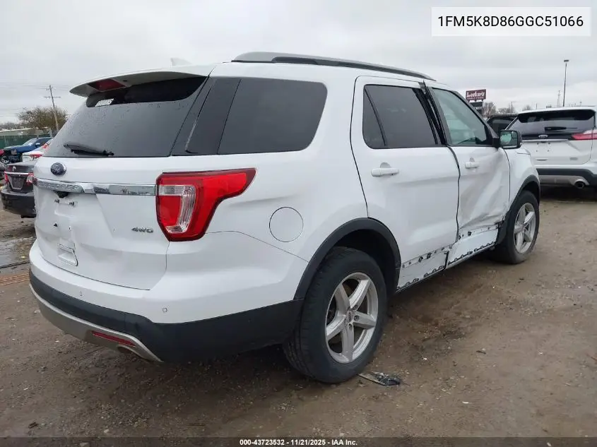 1FM5K8D86GGC51066 2016 Ford Explorer Xlt