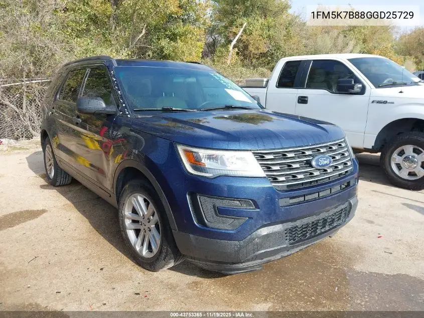 1FM5K7B88GGD25729 2016 Ford Explorer