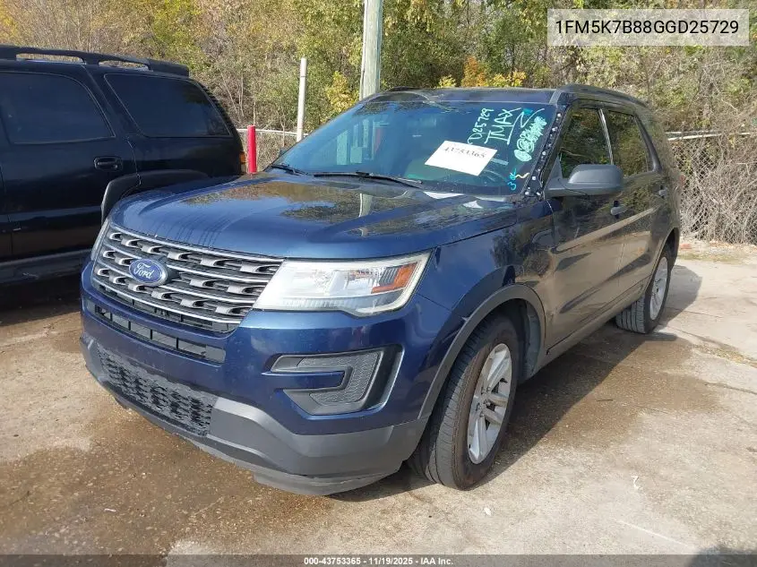 1FM5K7B88GGD25729 2016 Ford Explorer