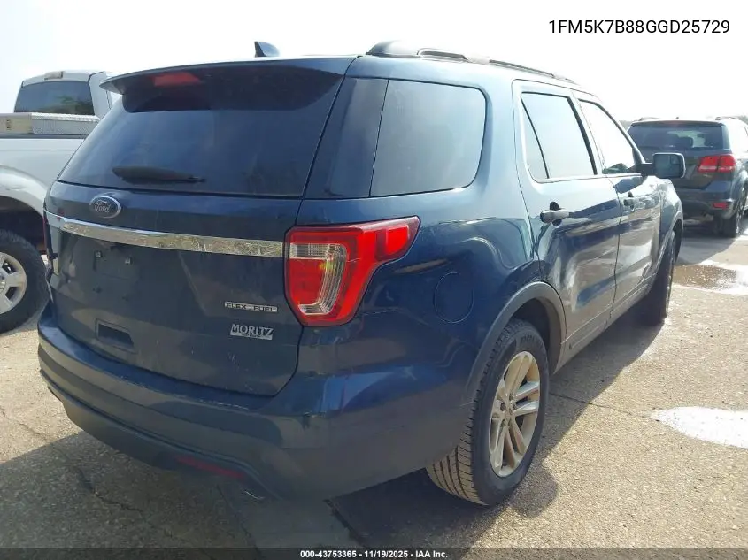 1FM5K7B88GGD25729 2016 Ford Explorer