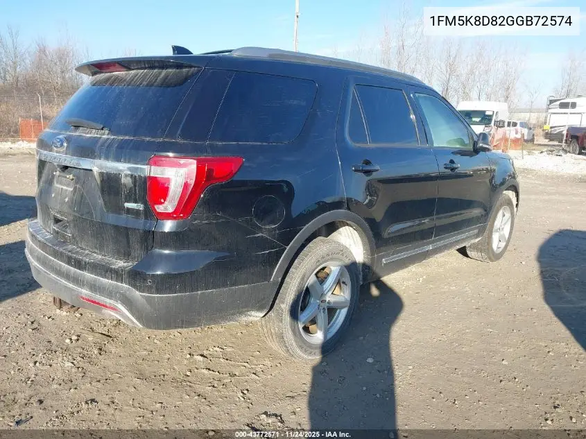 1FM5K8D82GGB72574 2016 Ford Explorer Xlt