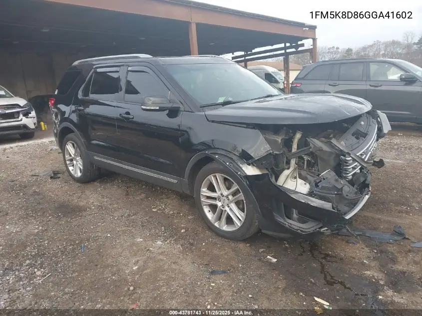 1FM5K8D86GGA41602 2016 Ford Explorer Xlt