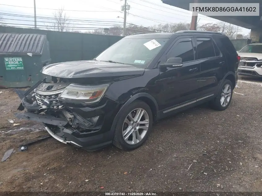 1FM5K8D86GGA41602 2016 Ford Explorer Xlt