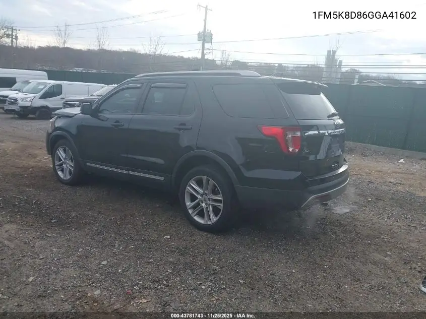1FM5K8D86GGA41602 2016 Ford Explorer Xlt