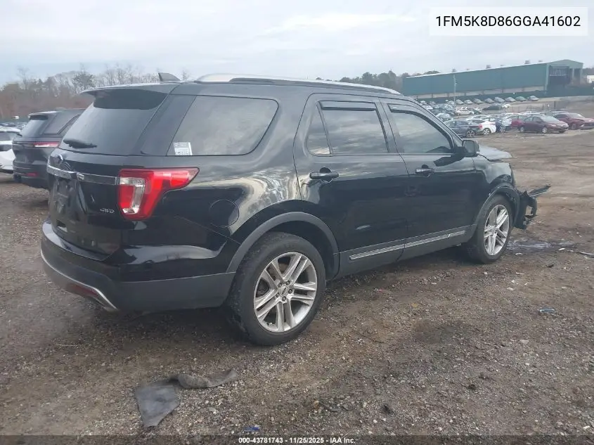 1FM5K8D86GGA41602 2016 Ford Explorer Xlt