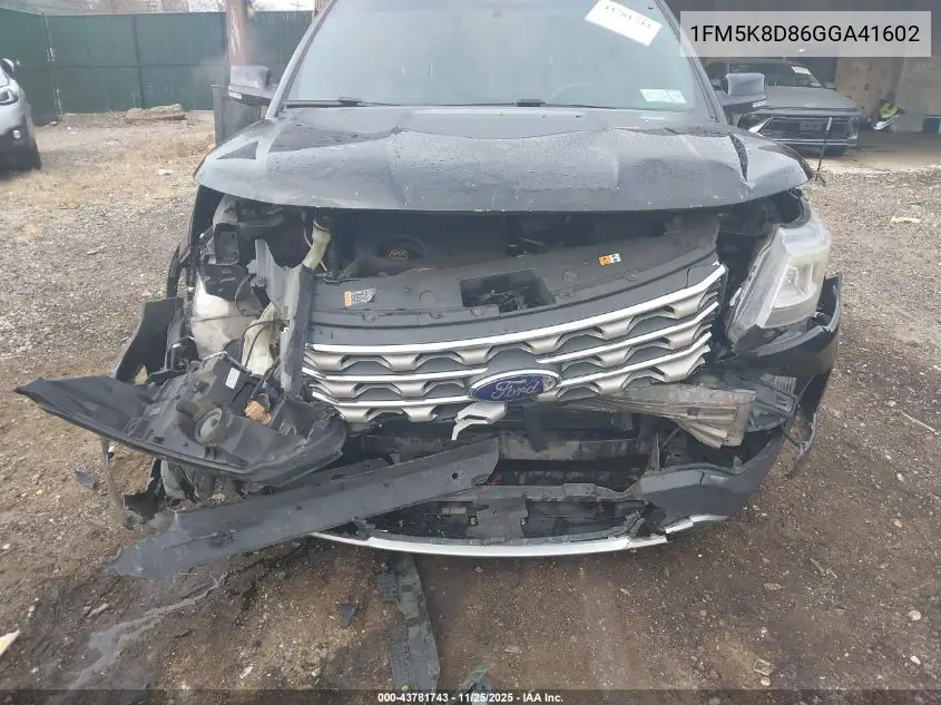 1FM5K8D86GGA41602 2016 Ford Explorer Xlt