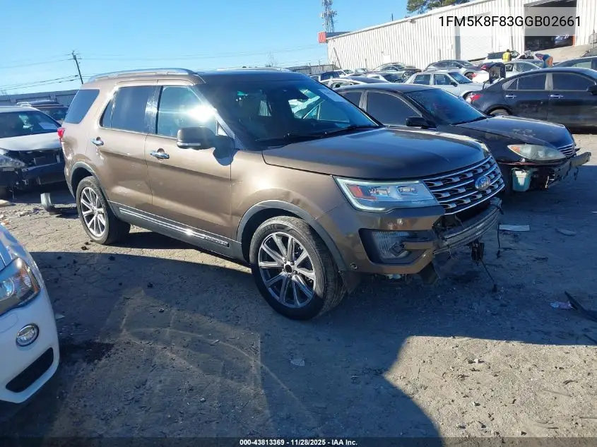1FM5K8F83GGB02661 2016 Ford Explorer Limited