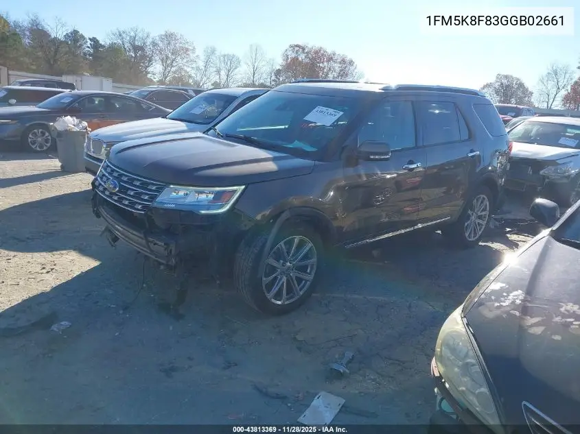 1FM5K8F83GGB02661 2016 Ford Explorer Limited