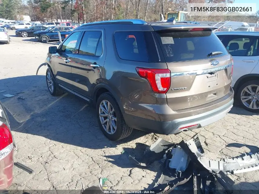 1FM5K8F83GGB02661 2016 Ford Explorer Limited