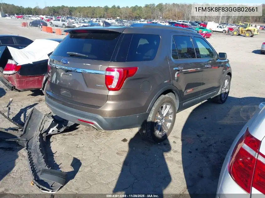 1FM5K8F83GGB02661 2016 Ford Explorer Limited