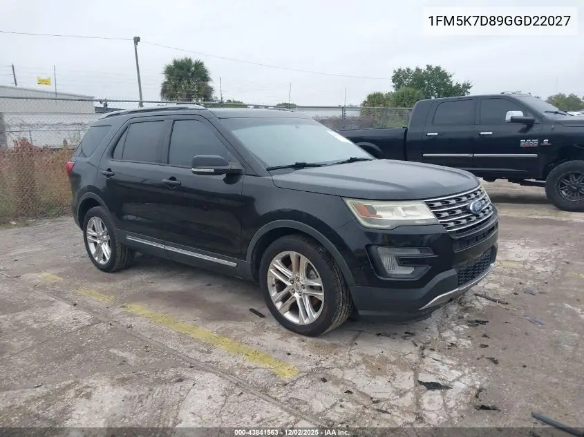 1FM5K7D89GGD22027 2016 Ford Explorer Xlt