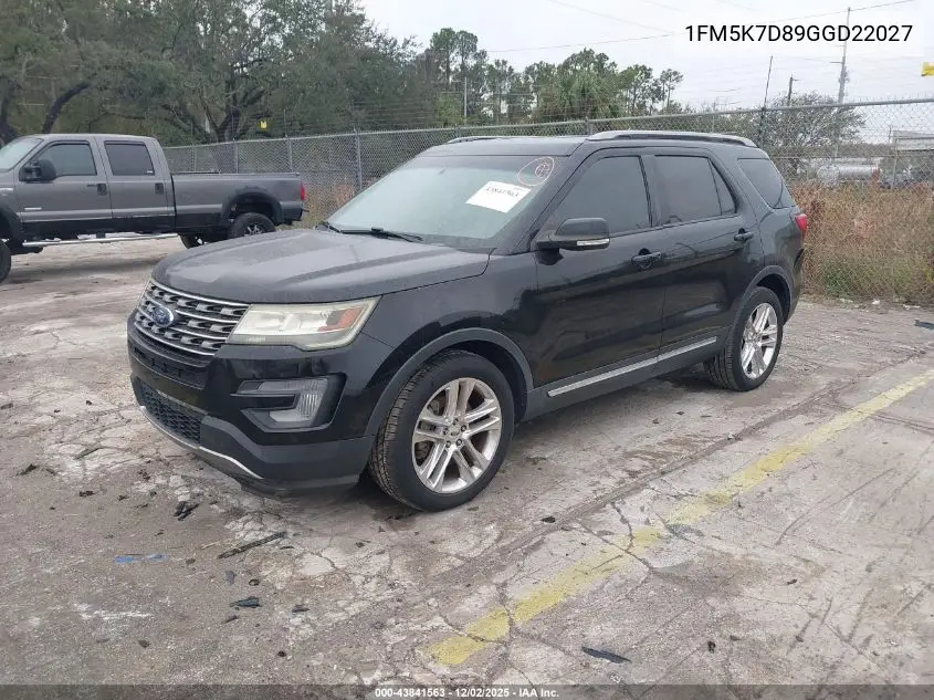 1FM5K7D89GGD22027 2016 Ford Explorer Xlt