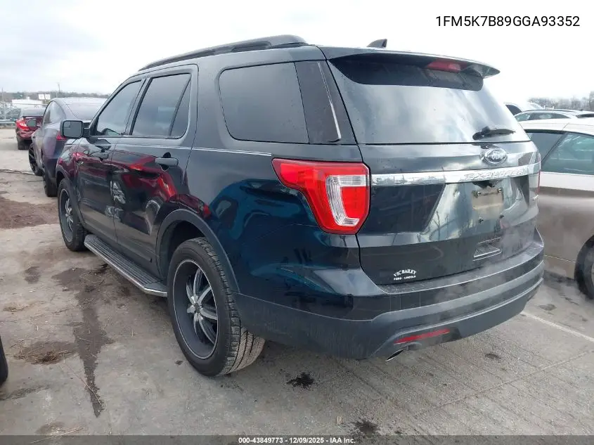 1FM5K7B89GGA93352 2016 Ford Explorer