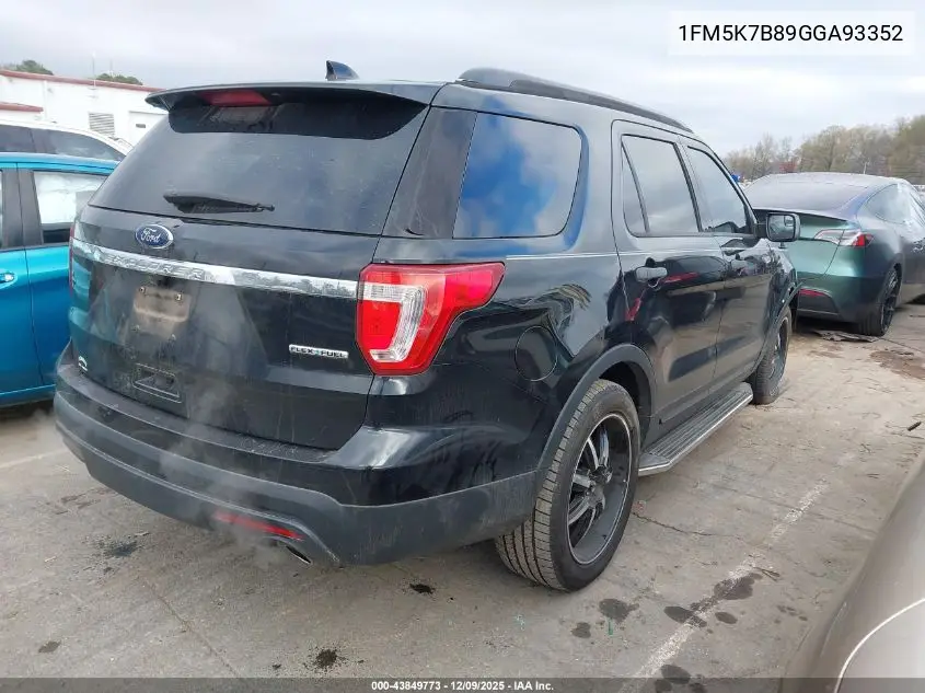 1FM5K7B89GGA93352 2016 Ford Explorer