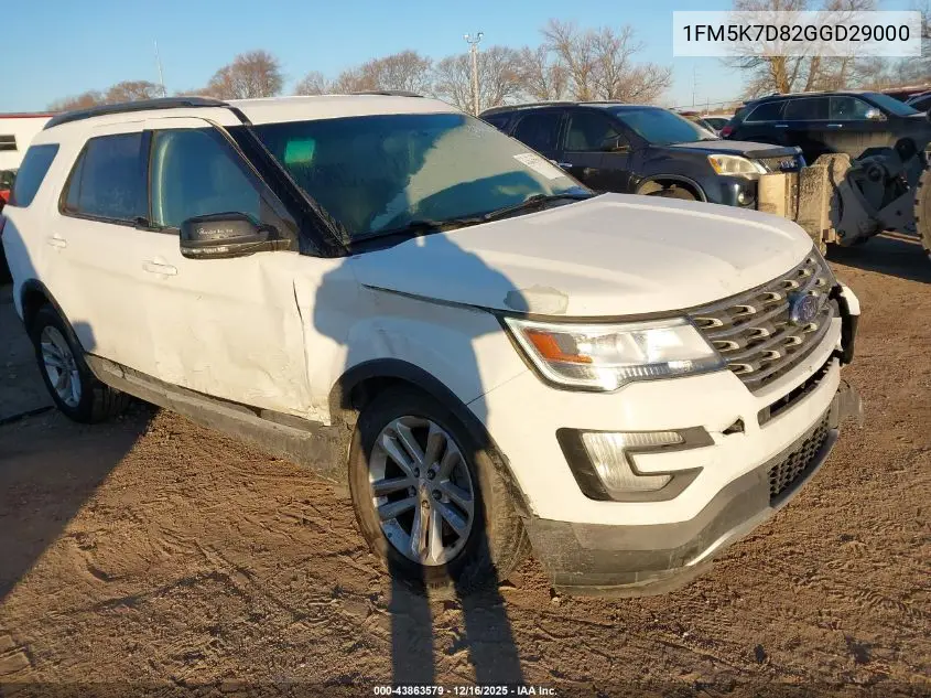 1FM5K7D82GGD29000 2016 Ford Explorer Xlt
