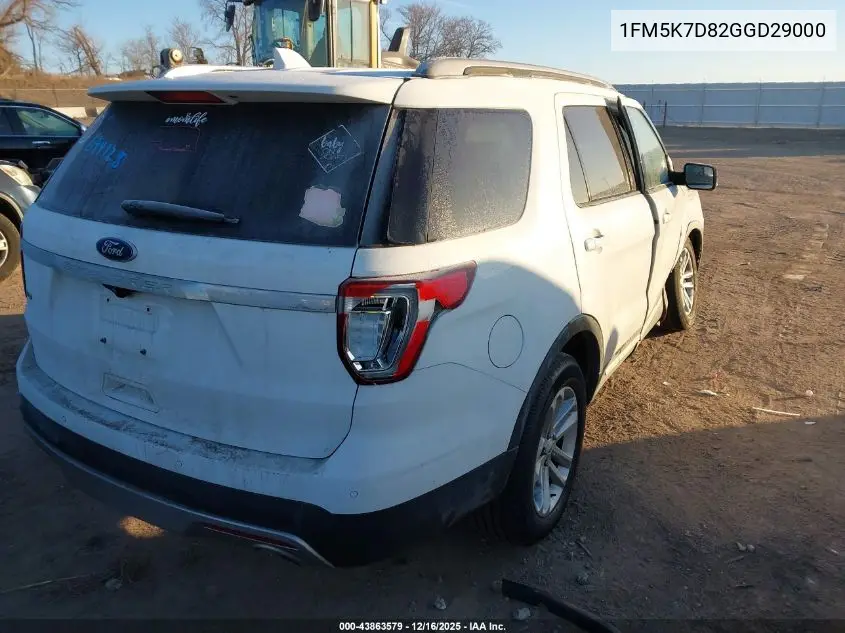1FM5K7D82GGD29000 2016 Ford Explorer Xlt
