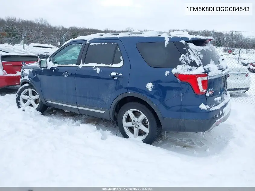 1FM5K8DH3GGC84543 2016 Ford Explorer Xlt
