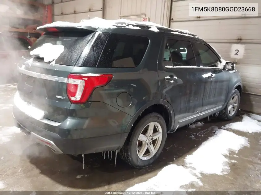 1FM5K8D80GGD23668 2016 Ford Explorer Xlt