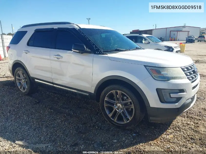 1FM5K8D8XGGD09518 2016 Ford Explorer Xlt