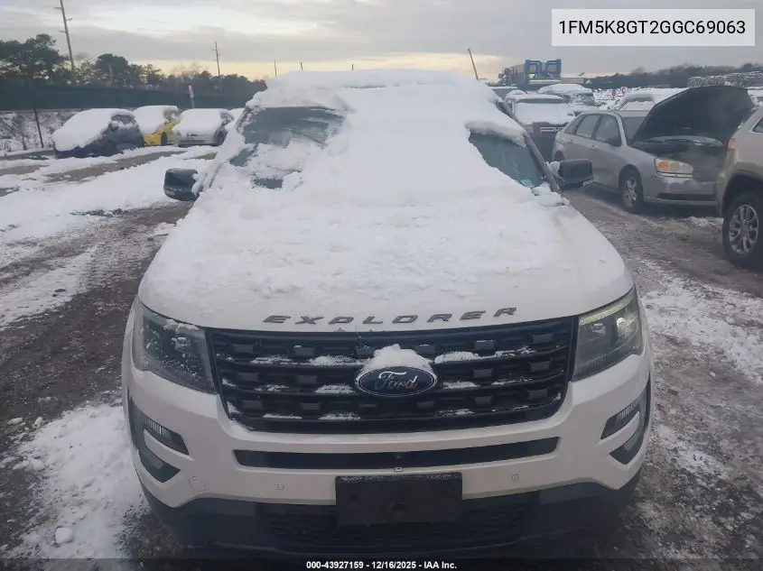 1FM5K8GT2GGC69063 2016 Ford Explorer Sport