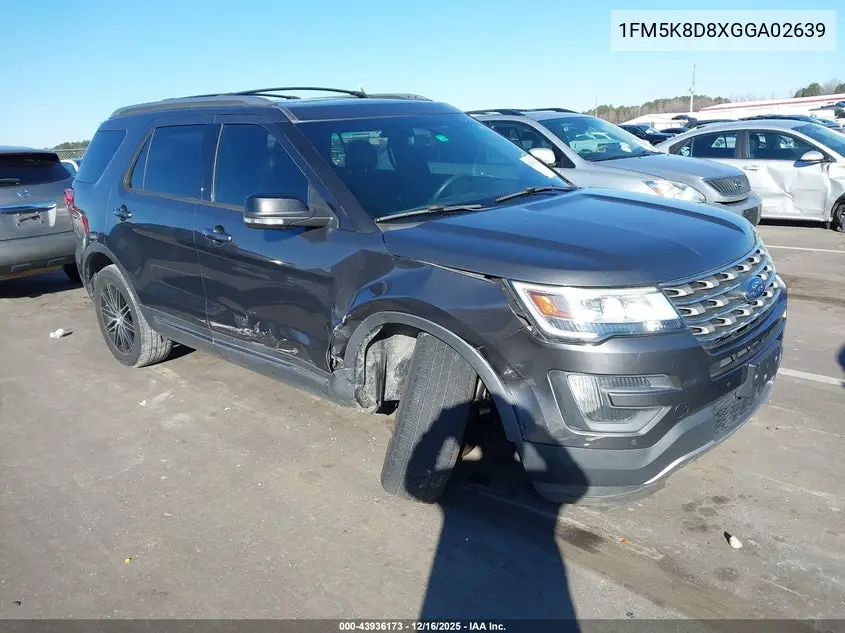 1FM5K8D8XGGA02639 2016 Ford Explorer Xlt
