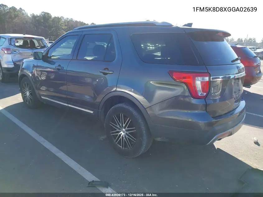 1FM5K8D8XGGA02639 2016 Ford Explorer Xlt