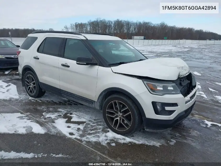 1FM5K8GT6GGA42894 2016 Ford Explorer Sport