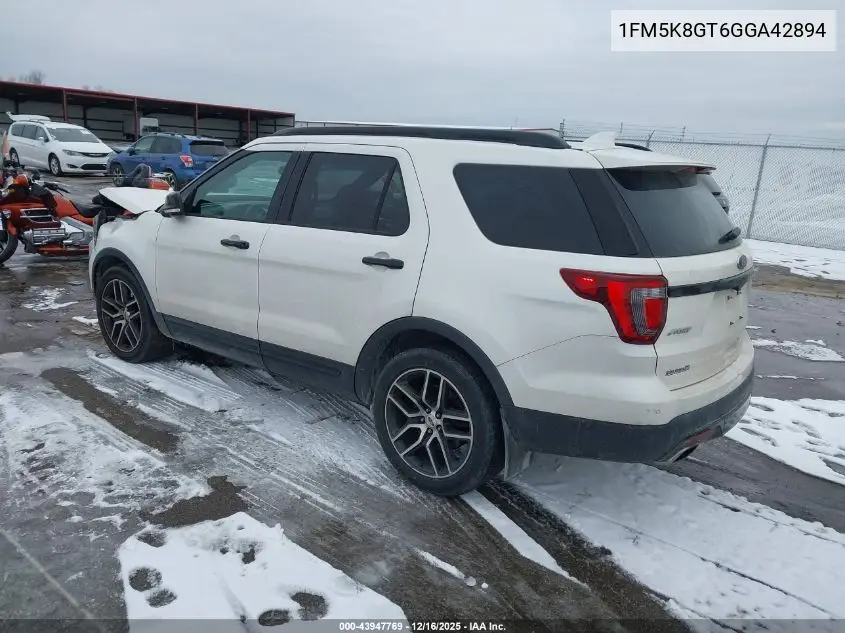 1FM5K8GT6GGA42894 2016 Ford Explorer Sport