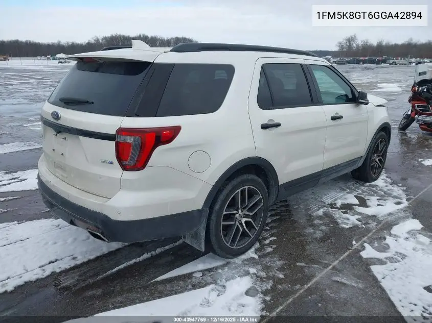 1FM5K8GT6GGA42894 2016 Ford Explorer Sport