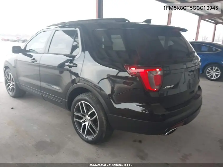 1FM5K8GT5GGC10945 2016 Ford Explorer Sport