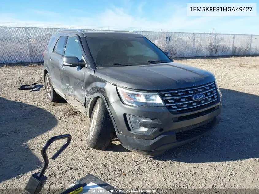 1FM5K8F81HGA49427 2017 Ford Explorer Limited