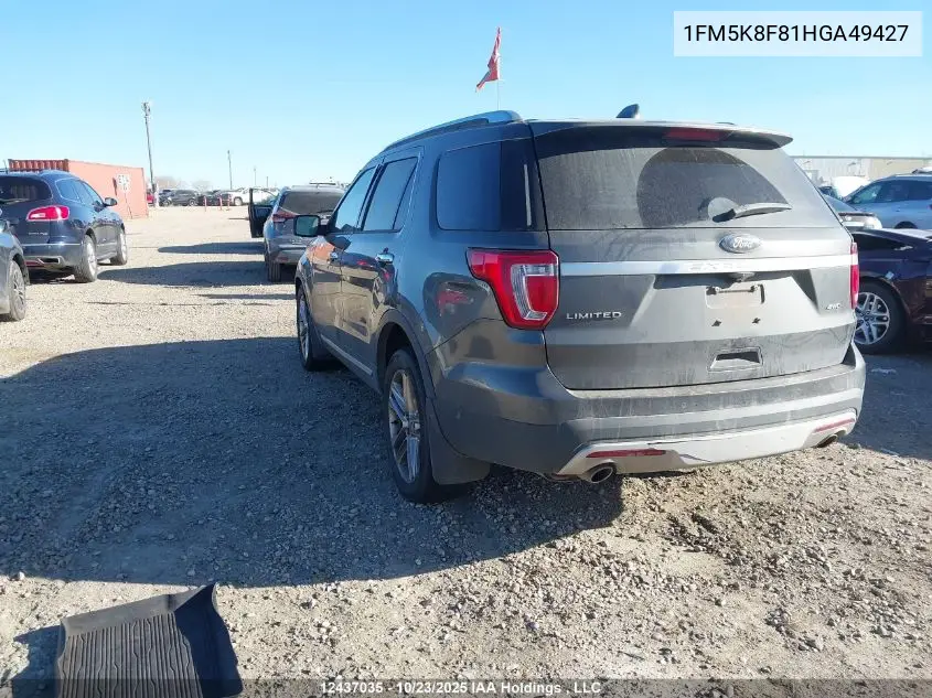 1FM5K8F81HGA49427 2017 Ford Explorer Limited