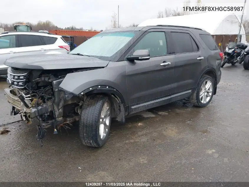 1FM5K8F8XHGC58987 2017 Ford Explorer Limited