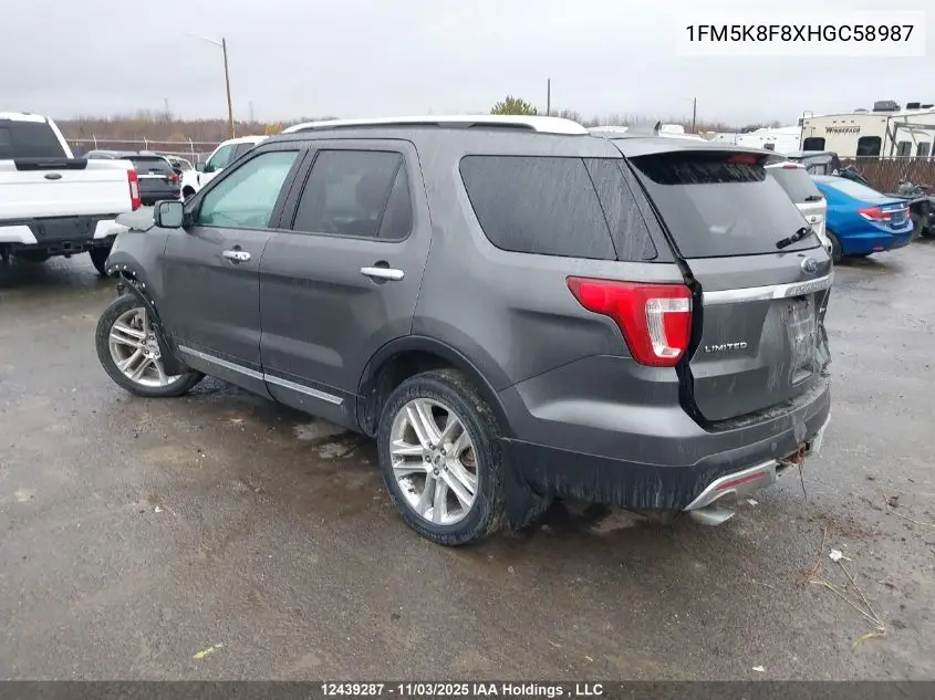 1FM5K8F8XHGC58987 2017 Ford Explorer Limited