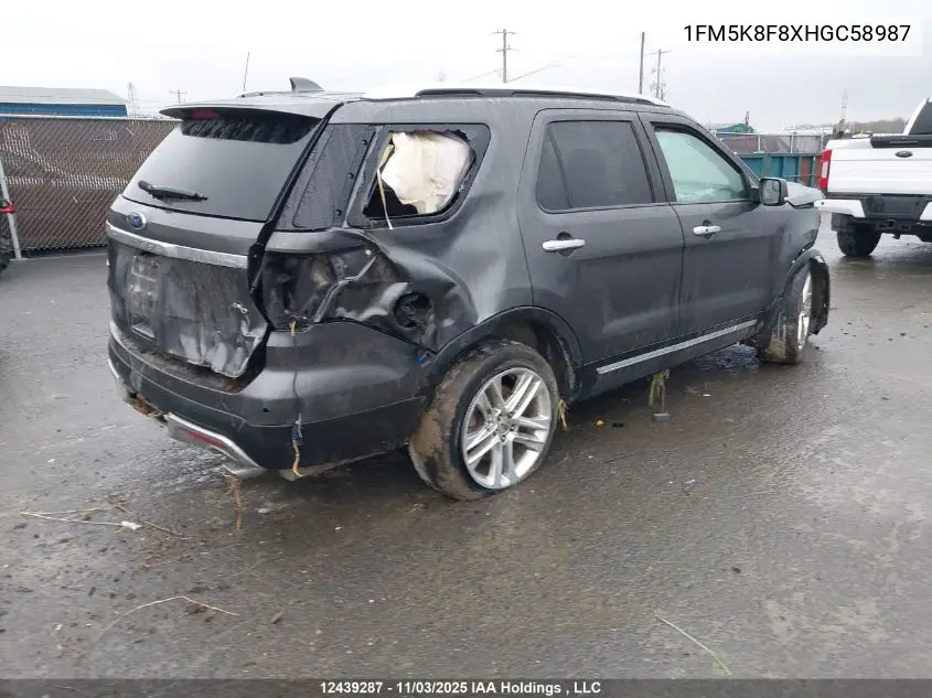 1FM5K8F8XHGC58987 2017 Ford Explorer Limited