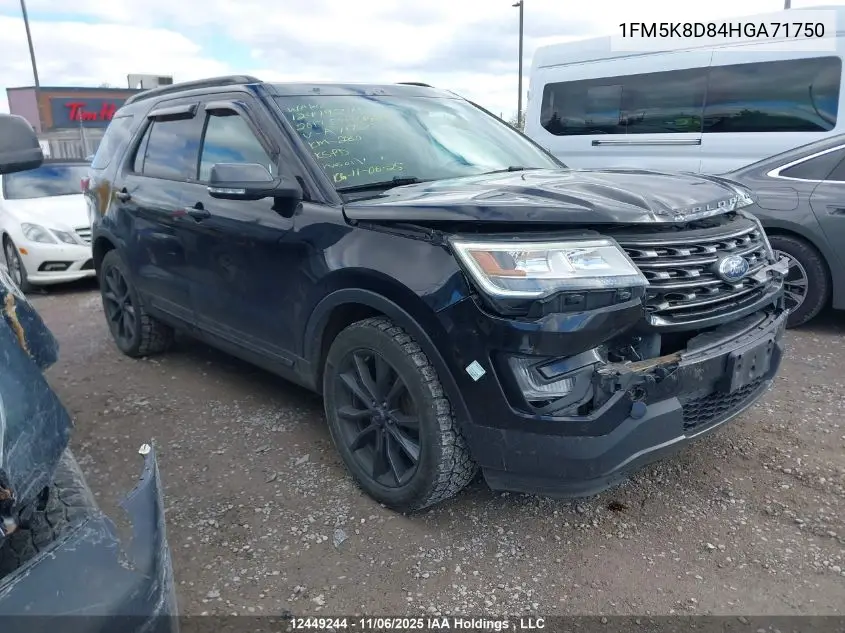 1FM5K8D84HGA71750 2017 Ford Explorer Xlt