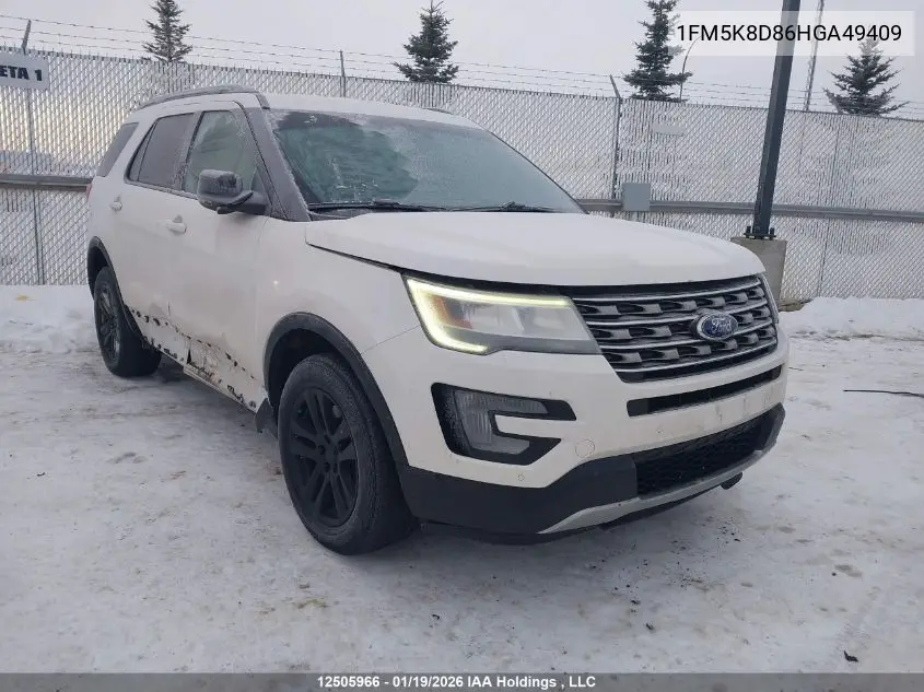 1FM5K8D86HGA49409 2017 Ford Explorer Xlt