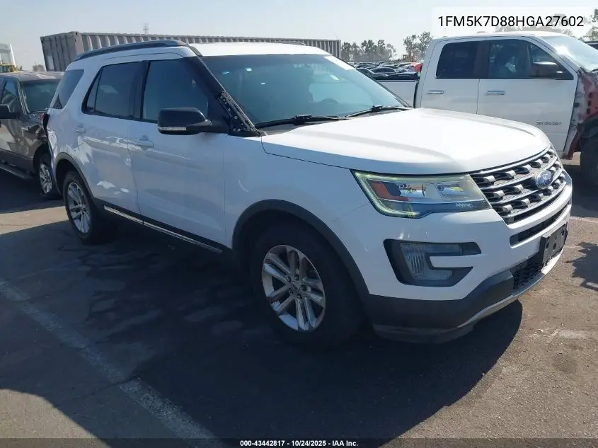 1FM5K7D88HGA27602 2017 Ford Explorer Xlt