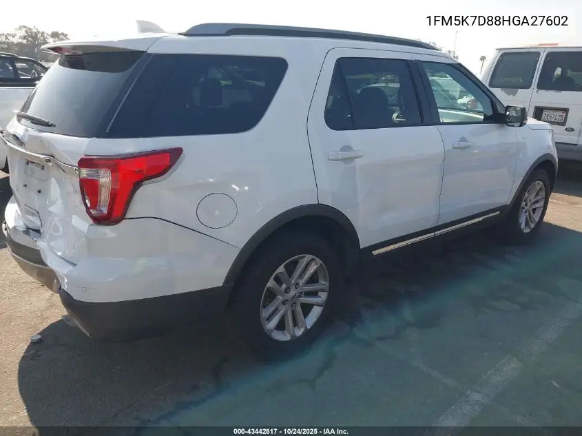 1FM5K7D88HGA27602 2017 Ford Explorer Xlt