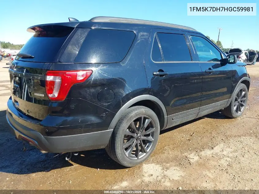 1FM5K7DH7HGC59981 2017 Ford Explorer Xlt