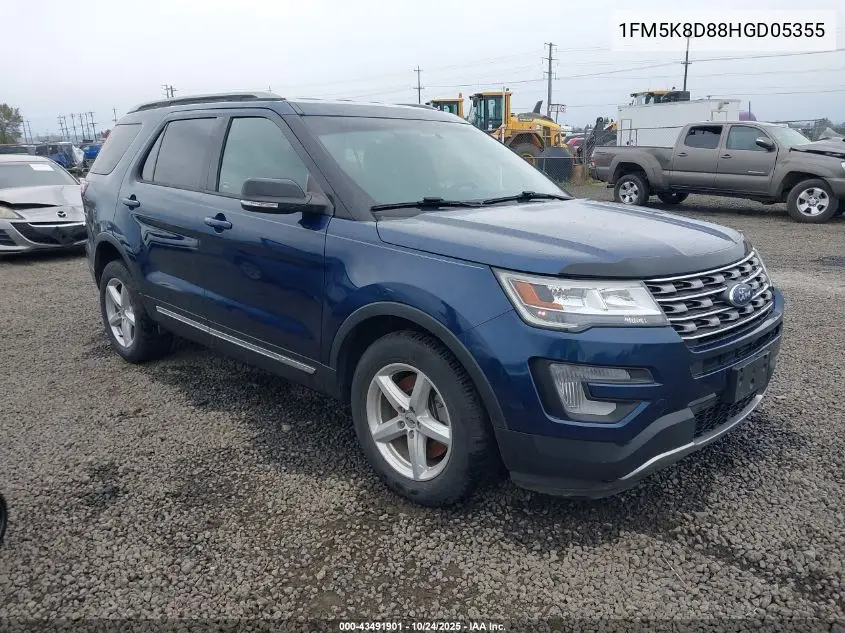 1FM5K8D88HGD05355 2017 Ford Explorer Xlt