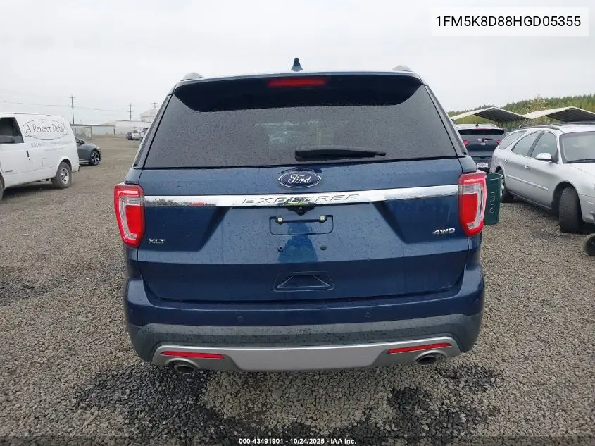 1FM5K8D88HGD05355 2017 Ford Explorer Xlt