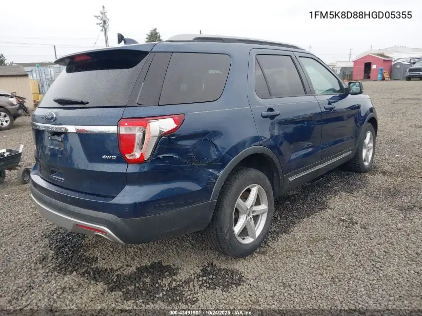 1FM5K8D88HGD05355 2017 Ford Explorer Xlt
