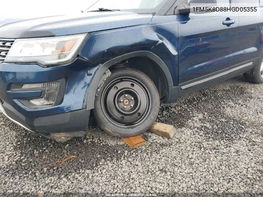 1FM5K8D88HGD05355 2017 Ford Explorer Xlt