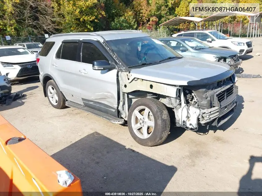 1FM5K8D87HGA06407 2017 Ford Explorer Xlt
