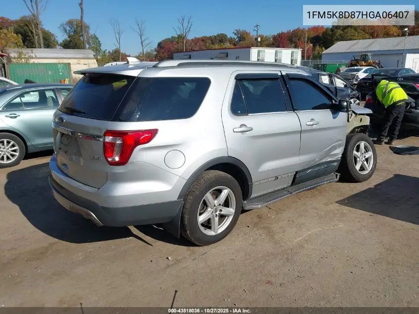 1FM5K8D87HGA06407 2017 Ford Explorer Xlt