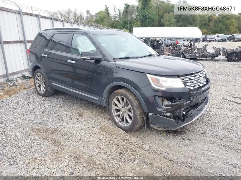 1FM5K8F8XHGC48671 2017 Ford Explorer Limited