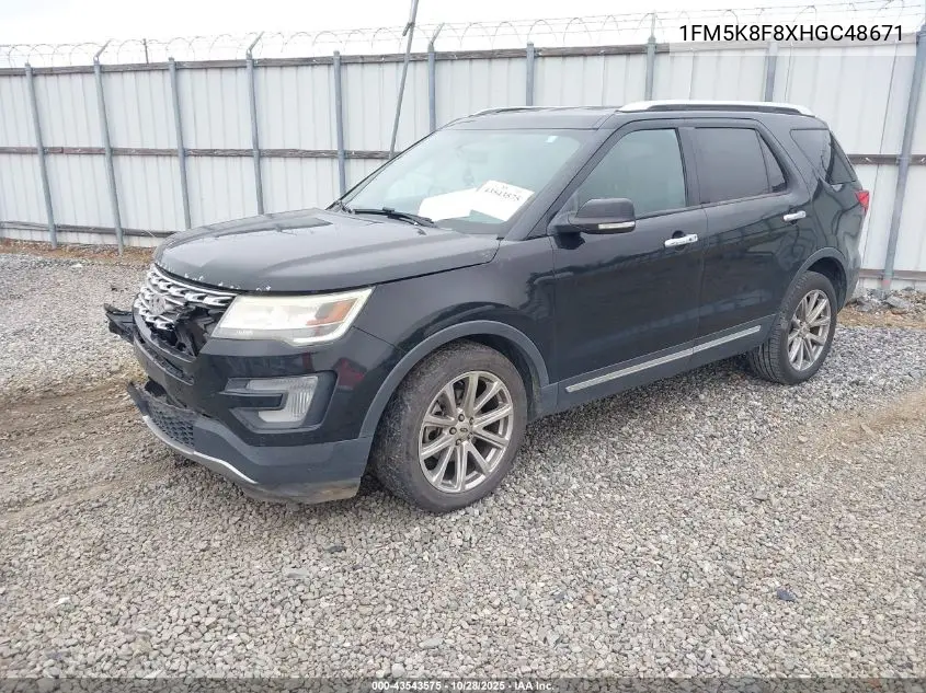 1FM5K8F8XHGC48671 2017 Ford Explorer Limited