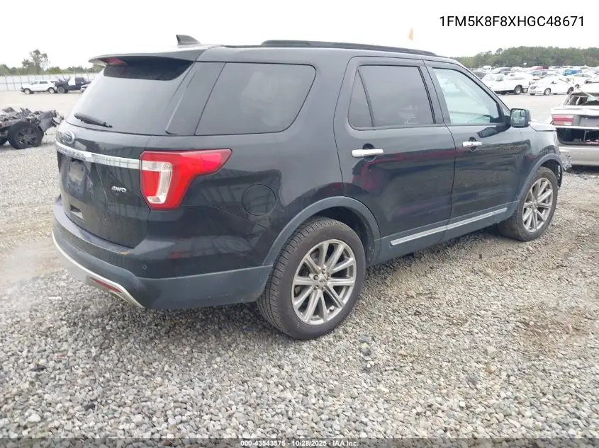 1FM5K8F8XHGC48671 2017 Ford Explorer Limited